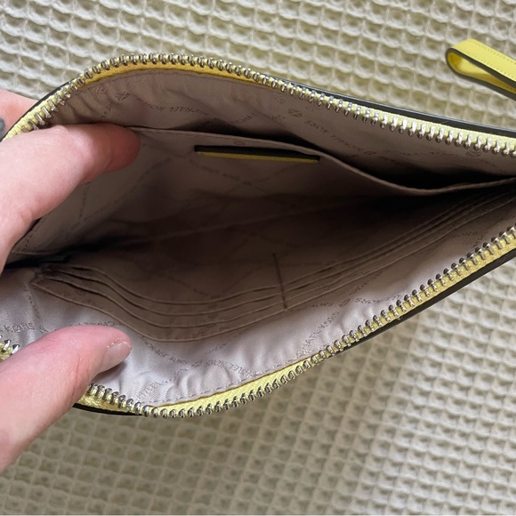 Michael Kors Studded Bright Yellow Wristlet - Picture 3 of 4